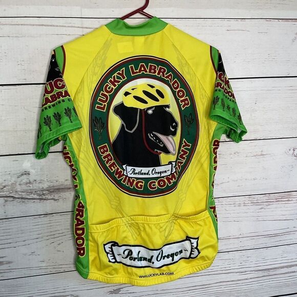 World Jerseys Men’s Cycle Jersey BIKE Shirt Size XL Green Yellow Polyester Dog** - Picture 8 of 12